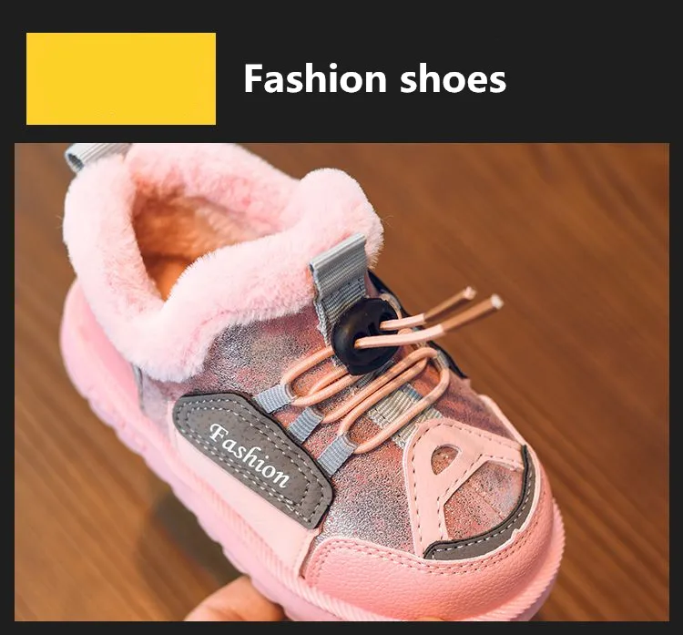 Новое поступление, зимние ботинки для детей, для девочек, плюшевые теплые ботинки для малышей, детские зимние ботинки для улицы, хлопковые ботинки