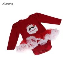 Niosung Newborn Christmas Infant Baby Girl Romper Tutu Dress Sets 4Pcs Outfits Clothes Jumpsuit Baby Gift for Christmas Party