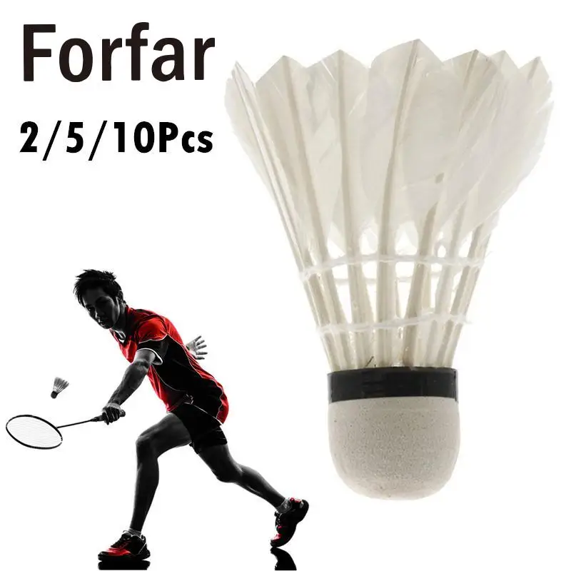 

Forfar 1 Pcs White Goose Feather Training Badminton Balls Portable Shuttlecocks Sport