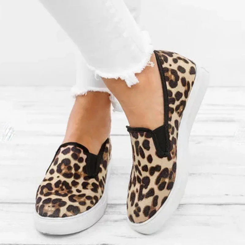 SHUJIN г., женская обувь на плоской подошве с леопардовым принтом модная повседневная обувь без застежки с круглым носком Новая повседневная обувь в рыбацком стиле на плоской подошве