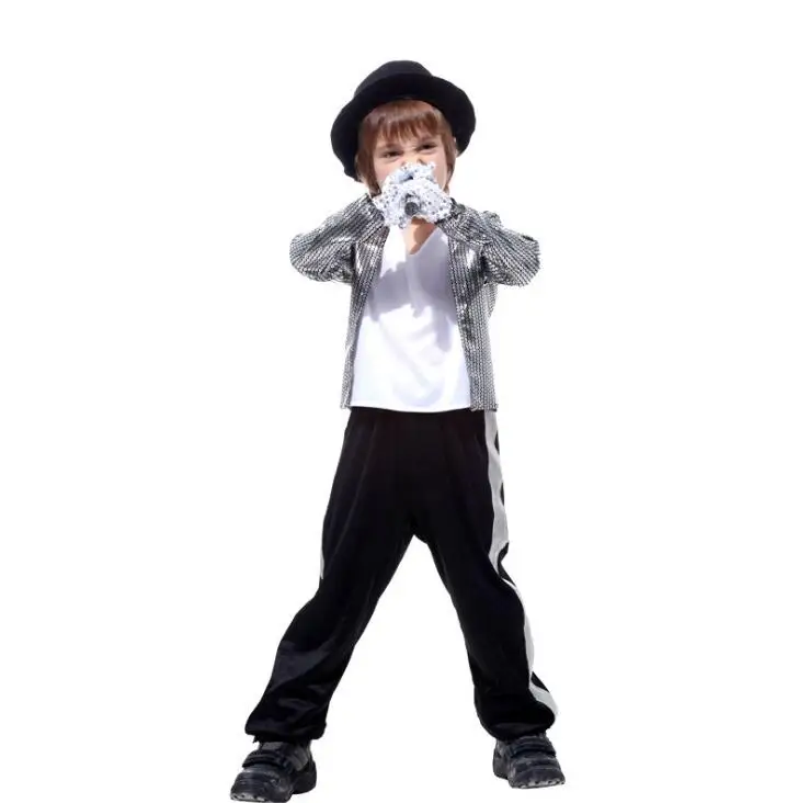 Новинка; детский маскарадный костюм для мальчиков с Майклом Джексоном; детский маскарадный костюм на Хэллоуин; год; Billie Jean Superstar; сценические костюмы