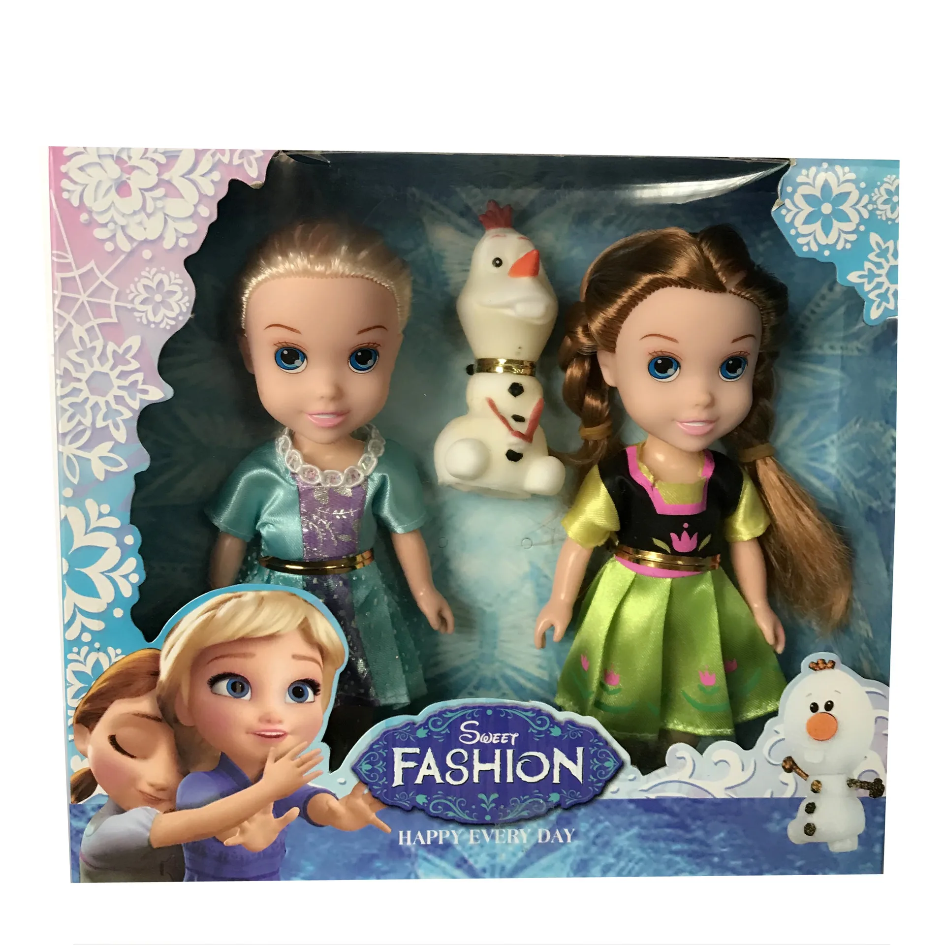 3pcs/set Disney 16cm Frozen Princess Prince Doll Toys Girl Birthday Gifts Anna Elsa Dolls for Children New Year Gift Box