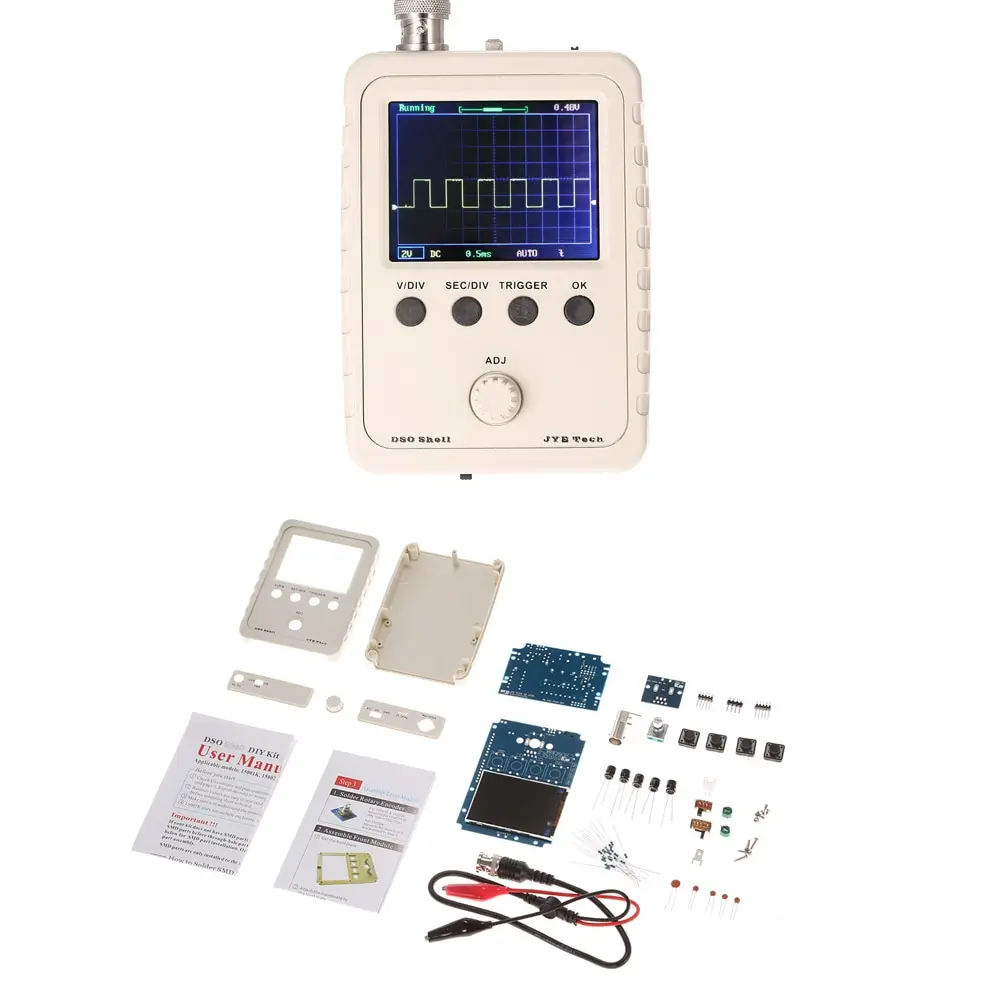 JYE Tech DSO Shell(DSO150) цифровой осциллограф 2," TFT портативный карманный логический анализатор+ корпус клип зонд 1MSa/s 0-200 кГц