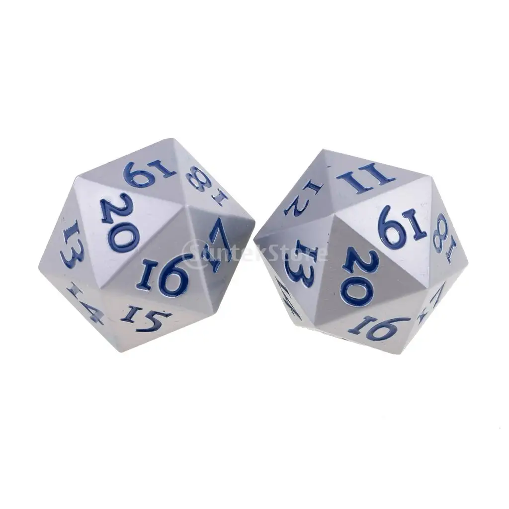 2 шт. непрозрачный сплав цинка 20 сторонний кубик D20 номер 1 для бара аксессуар