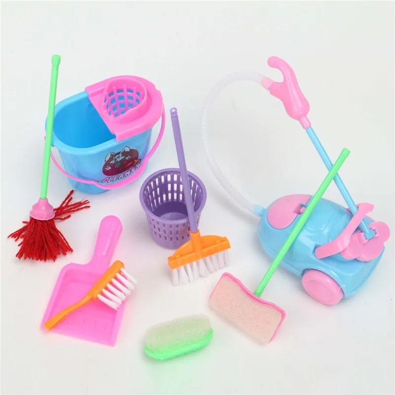 Girl House Dolls Furniture Cleaning Kit Set Home Furnishing Funny