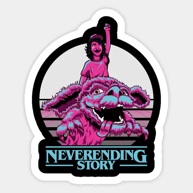 

1Pcs Neverending Things - A Neverending Story - Stranger Things Mash Up For Car Skateboard Luggage Guitar Furnitur Sticker