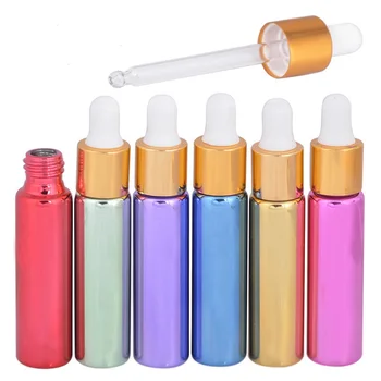 

Colorful 10ml UV Resistant Glass Bottles with Glass Eye Dropper Dispenser for Essential Oils Colognes Perfumes Aromatherapy Chem
