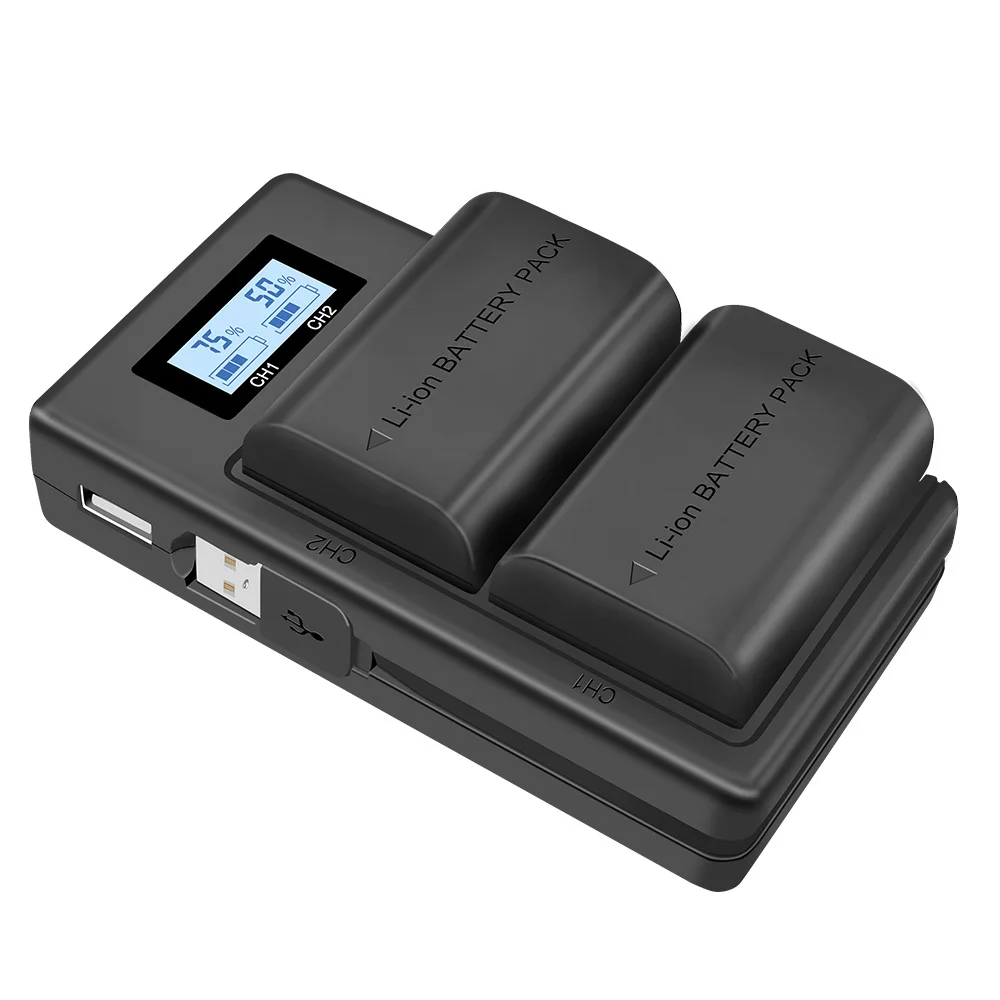 LCD 듀얼 USB 배터리 충전기, LP-E6 LP E6 LPE6 카메라 배터리 팩, 캐논 5D 마크 II III 7D 60D EOS 6D 70D 80D