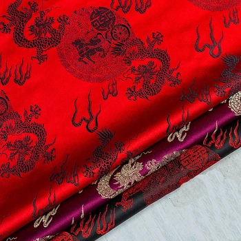 

Chinese Dragon Pattern Embroidered DIY Handmade Bag,Furniture Covering and Clothes Fabric Cloth width 0.75m*silk A64