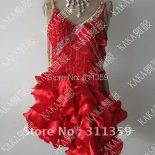 Новое Соревнование бахрома Латинский танец dress, salsa dress, KAKA-L224