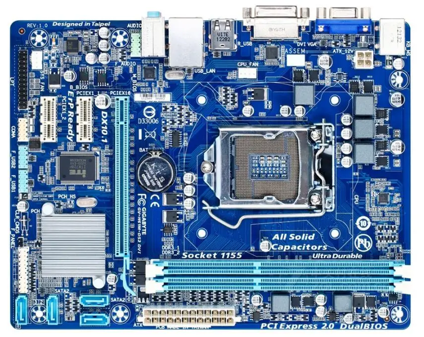 Для Gigabyte GA-H61M-DS2 DVI оригинальная б/у настольная материнская плата H61M-DS2 H61 Socket LGA 1155