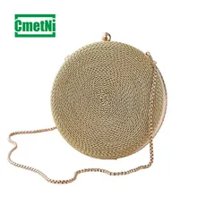 Round personality female clutch bag ladies chain shoulder messenger bag hand-woven Messenger bag dinner party handbag purse Round personality female clutch bag ladies chain shoulder messenger bag hand-woven Messenger bag dinner party handbag purse