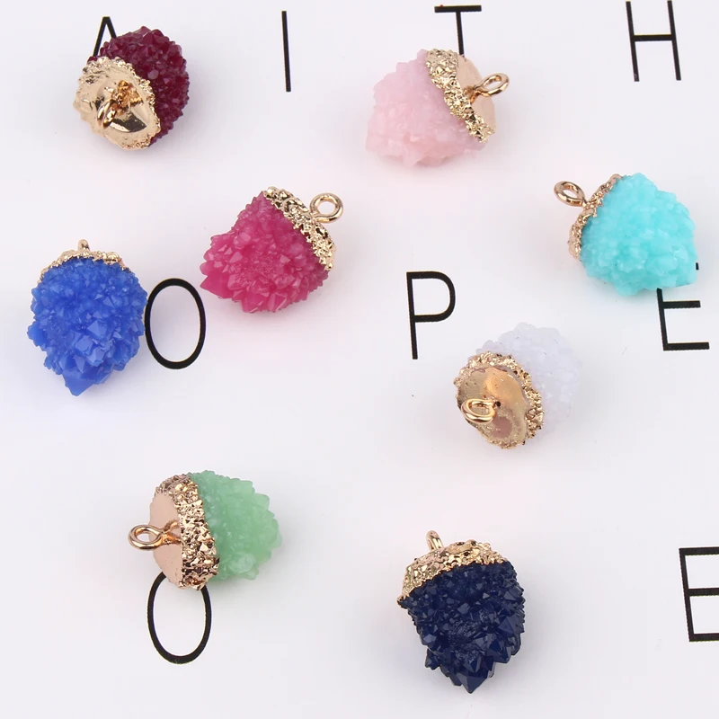 

2pcs Irregular Water Drop Teardrop Beads Resin Stone Earrings Pendants Ear Studs Diy Necklace Charms Handmade Jewelry Findings