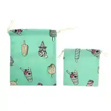 1 шт. S/M Сумки на шнурках из хлопка и льна с рисунком мороженого для путешествий нижнее белье для белья сумка на шнурках