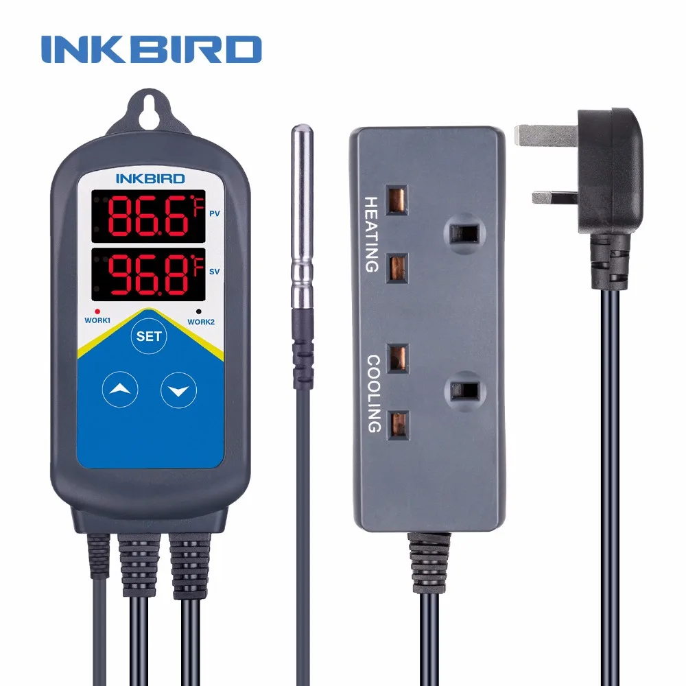 

INKBIRD ITC-306T UK Plug Electronic Digital Heating Thermostat Temperature Controller Timer Controller, Fermenter, Greenhouse