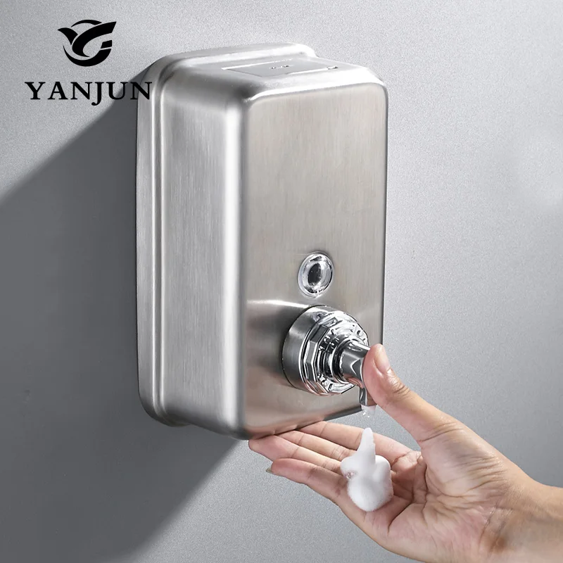 Yanjun настенный ванной ручной душ головы дозатор 304 нержавеющая сталь рук пены мыла 1200mlYJ2619