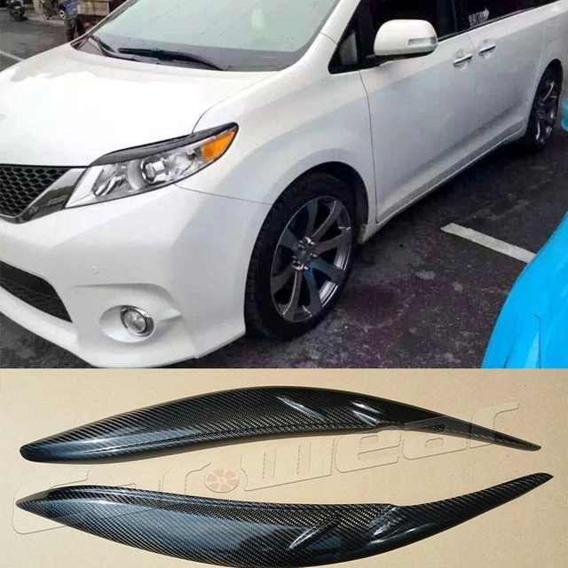 Sienna Carbon Fiber Car Headlight Eyelid Eyebrows Cover Trim Sticker Sienna Carbon Fiber Car Headlight Eyelid Eyebrows Cover Trim Sticker For Toyota 2010 2017