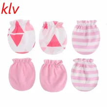 KLV/3 пары Модная одежда для детей, Детская мода анти-царапин Прихватки для мангала новорожденный защиты Уход за кожей лица Хлопок Скретч варежки