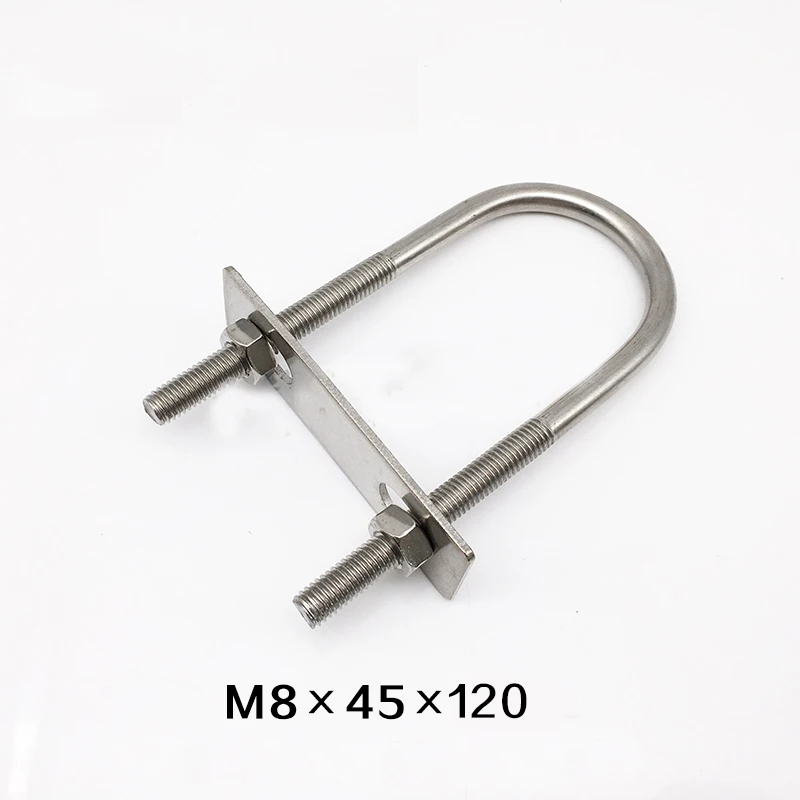 304 stainless steel U shape screw with baffle M8*45 Right angle bolt