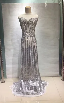

Wholesale price silver party mesh cloth French net lace fabric with sequins for party dress GN131(5yards/lot) mutli color