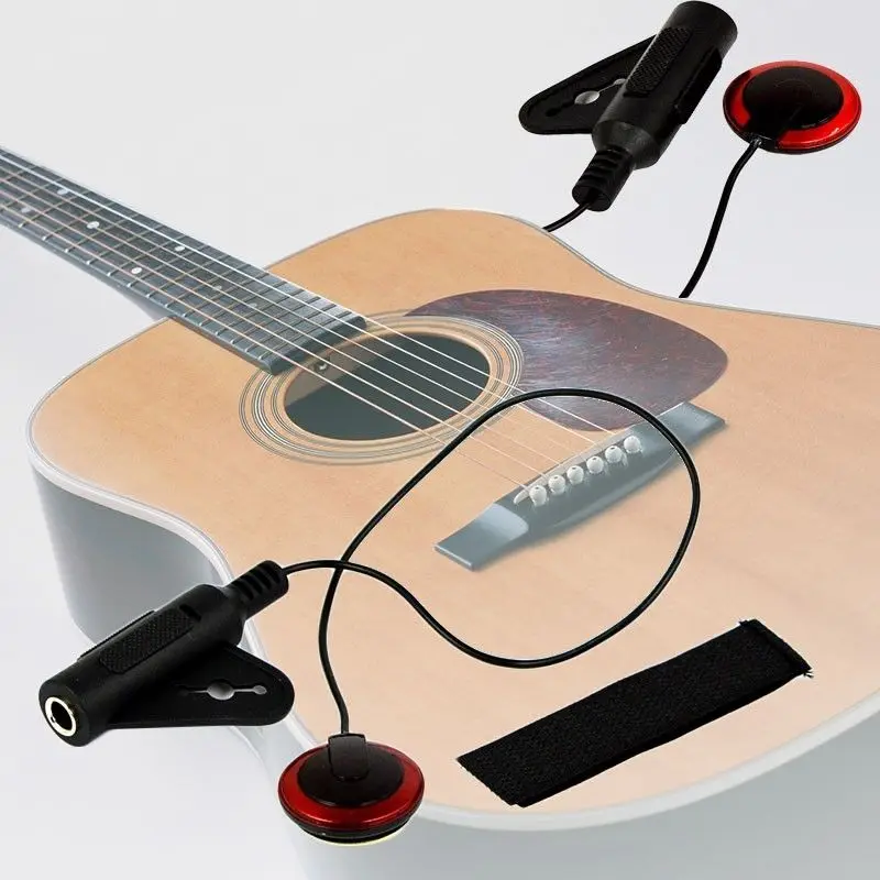 New Professional Piezo Contact Microphone Pickup For Guitar Ukulele 1/4'' Musical Instrument Accessories Parts