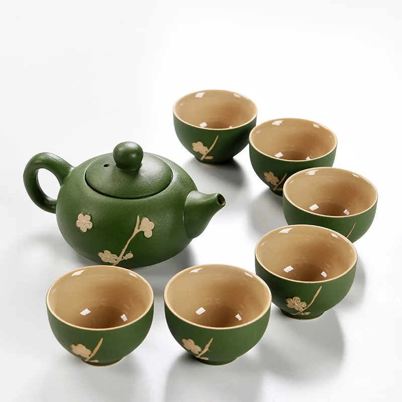 Высокое качество изысканный агат подъемный луч горшок чайный набор кунг-фу посуда для напитков китайский фарфоровый чайный набор включает 6 чайных чашек 1 чайный горшок