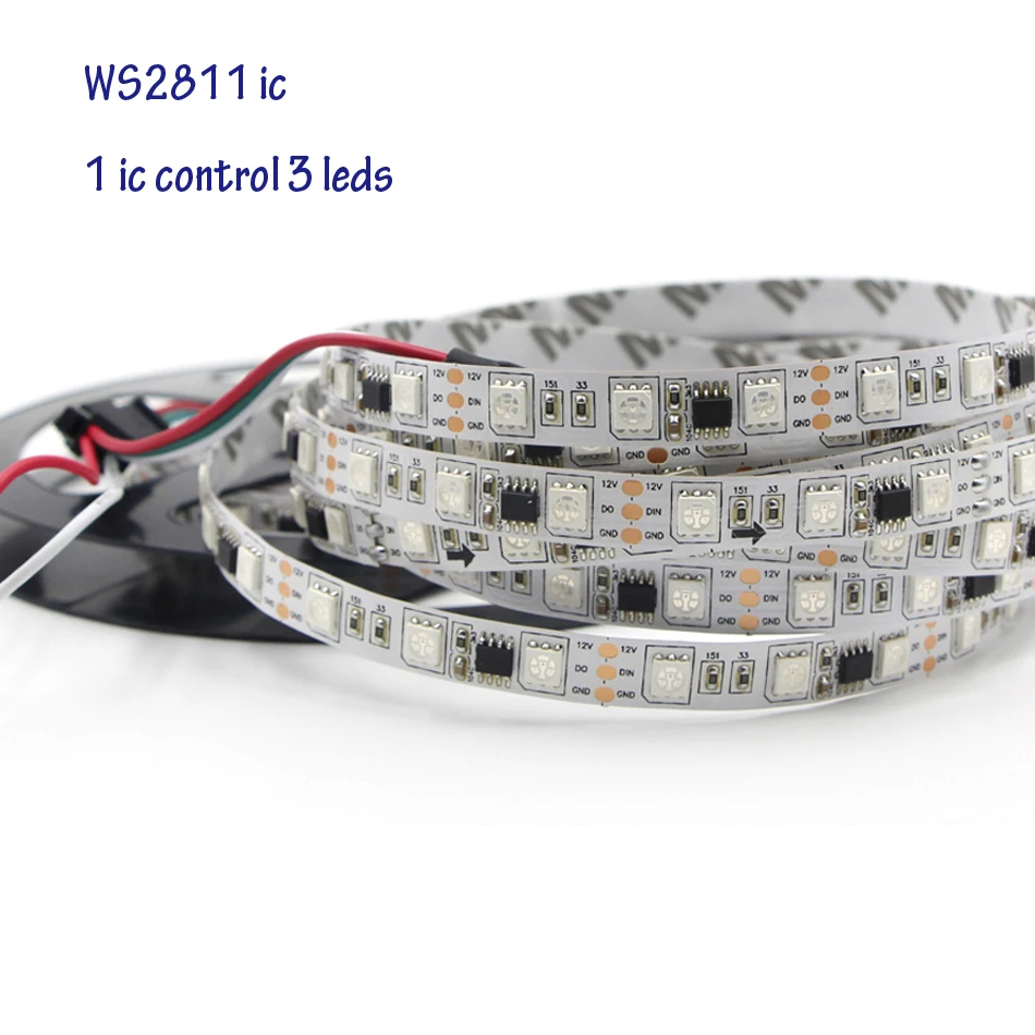 Светодиодная ленсветильник ws2812 2812b WS2811 2811 IC 5 в 12 В программируемая индивидуально