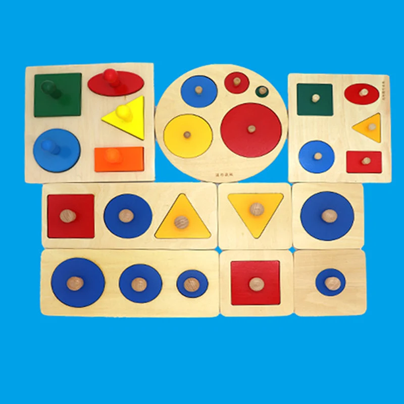 

Wooden Geometric Shapes Sorting Math Montessori Puzzle Colorful Preschool Learning Educational Game Baby Toddler Toys