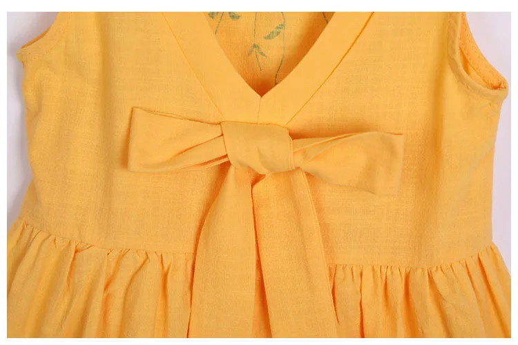 bow cotton ruffles baby teenage girl cotton summer dresses for kids girl yellow irregular children girls princess dresses 2018 new 5 6 7 8 9 10 11 12 13 14 15 years teenage girls kids dresses for girls clothing for teen  (3)