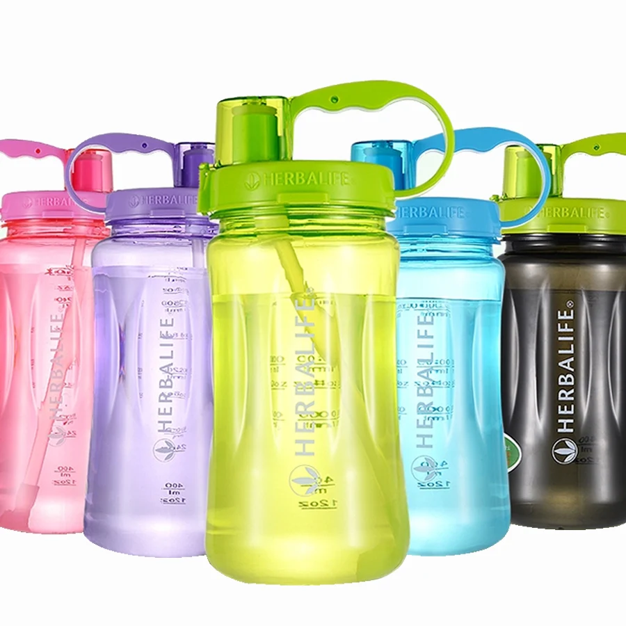 

1000ml/2000ml 6 color Herbalife Nutrition 24hour Drinkware protein shaker Camping Hiking Straw Water Bottle Space bottle