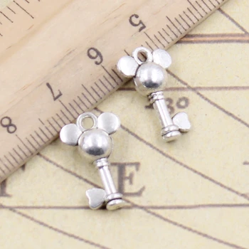 

20pcs Charms Mouse Most Key 19x12mm Tibetan Bronze Silver Color Pendants Antique Jewelry Making DIY Handmade Craft