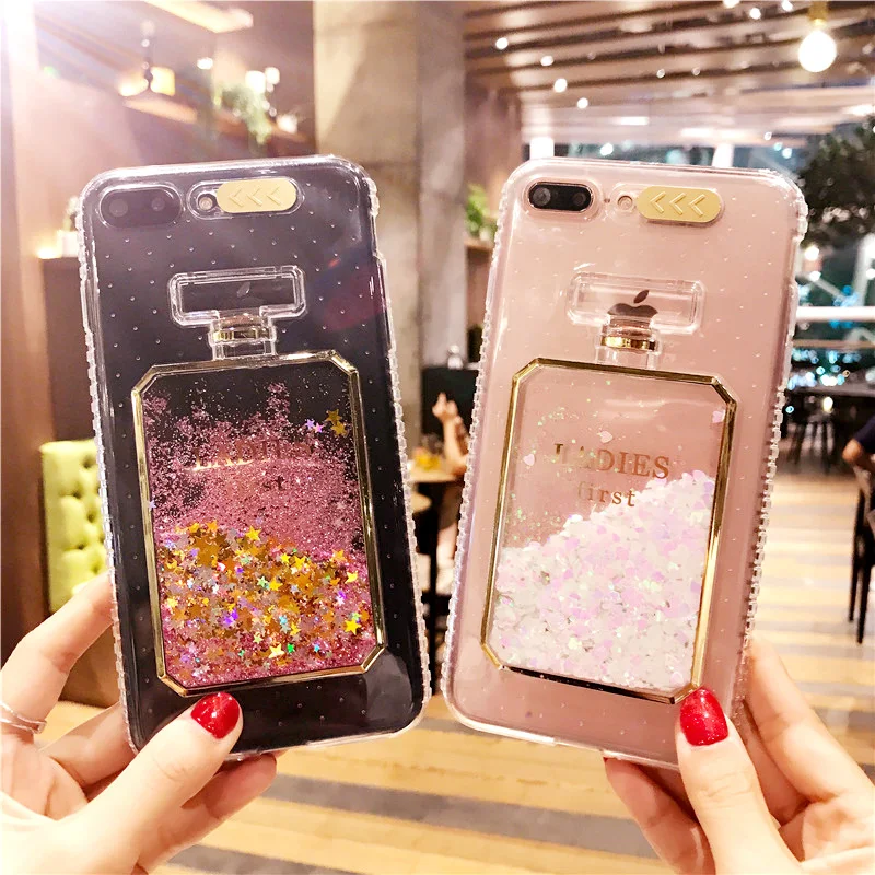 Luxury Perfume Case For IPhone 7 Plus 8 Plus Fashion Dynamic Liquid 