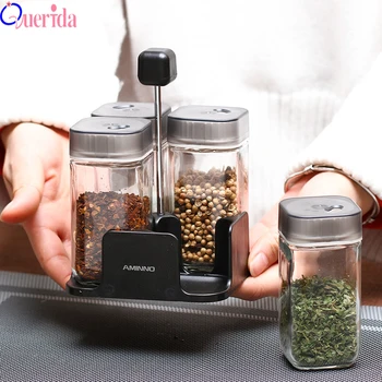 

3 Holes Stainless Steel Spice Seasoning Box Salt Pepper Shakers Bottles Jars For Spices Salt And Pepper Shakers Kitchen Tools