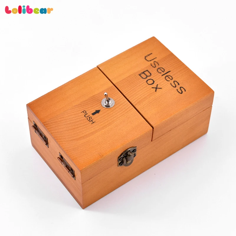 

Useless Box Magic Tricks Wooden Electronic Tricky Toy Box Magic Funny Interactive Board Game Stress-Reduction Desk Decoration