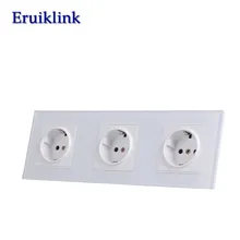 Eruiklink EU Standard Wall Power Socket, White Crystal Glass Panel, Manufacturer of 16A 110V~250V Wall Outlet, livolo eu standard wall power socket white crystal glass panel manufacturer of 16a wall outlet vl c7c2eu 11