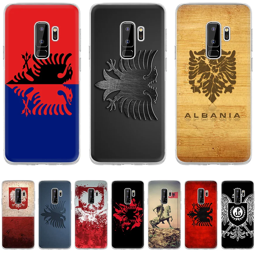 

Phone Case Cover Albania Flag Black Soft Rubber Shell For Samsung Galaxy J3 J5 J7 2016 2017 A5 A6 A8 Plus 2018 Note 8 9 Cases