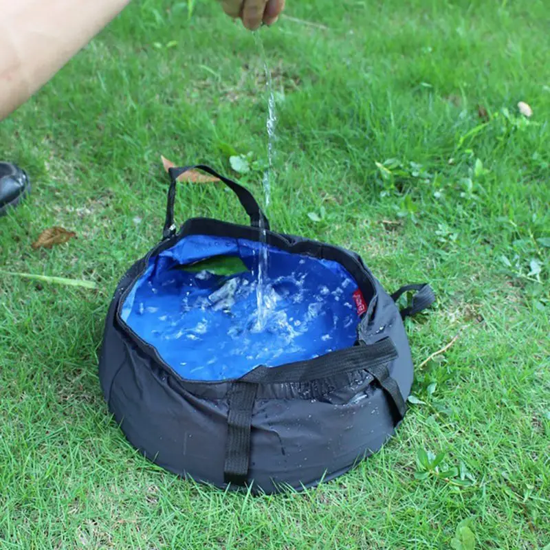 8.5L Outdoor Travel Folding Camping Washbasin Ultra-light Portable Basin Bucket Bowl Sink Washing Bag Hiking Water Bucket Hot