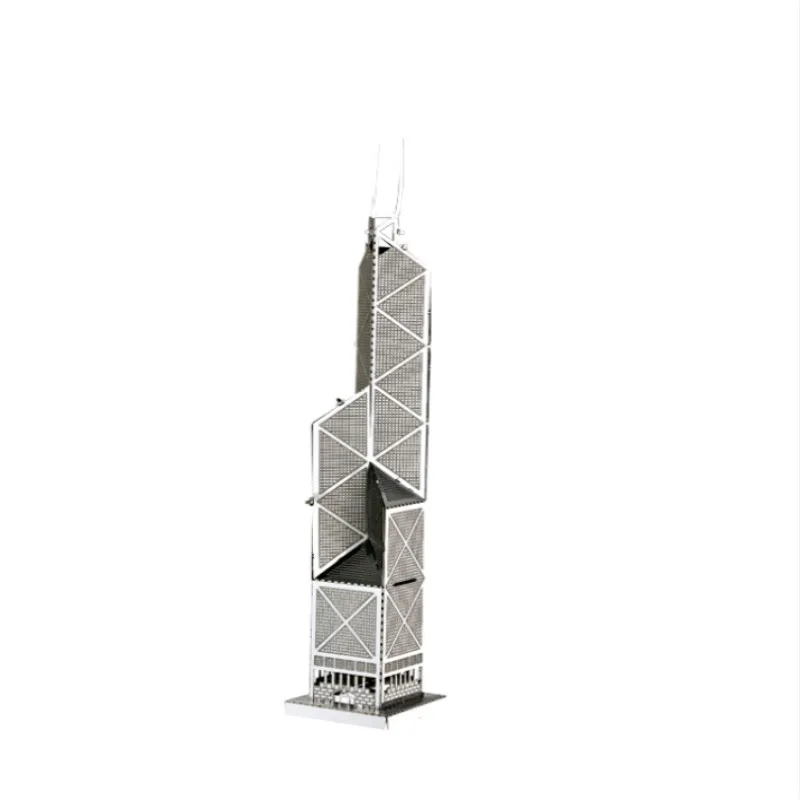 3D металлические модели паззлов гонконгская серебряная башня DIY лазерная резка паззл набор для взрослых детей обучающая коллекция игрушек