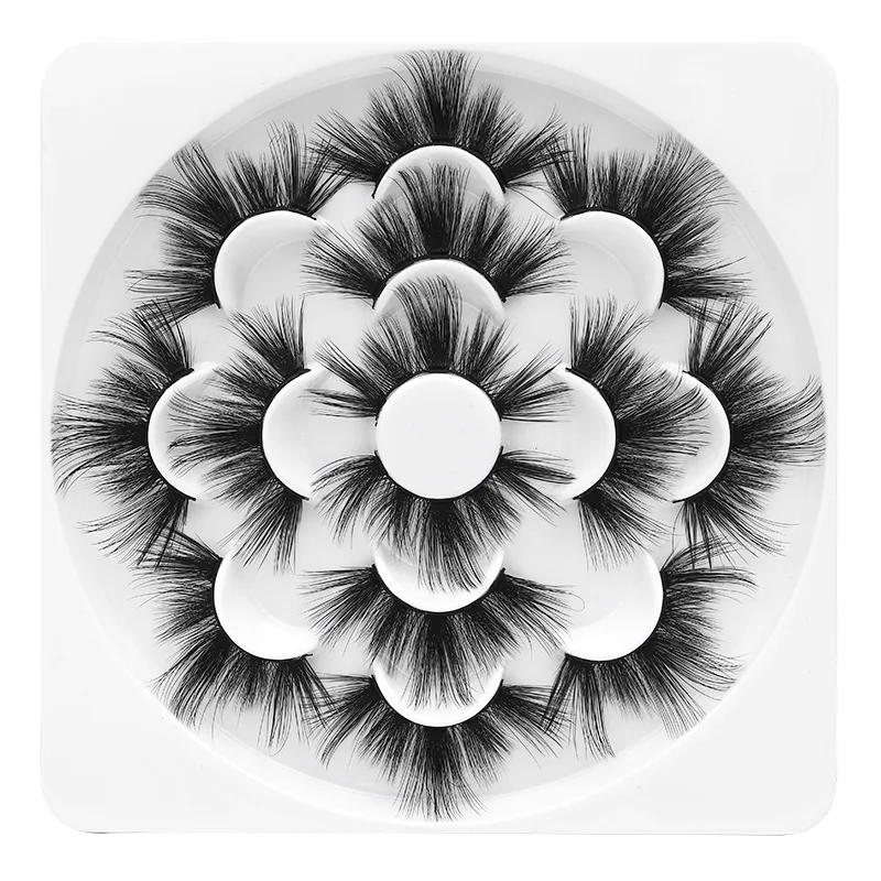 

2/7 Pairs natural 6D Mink Hair False Eyelashes 25mm Long Lashes Extension Thick Wispy Fluffy Handmade Eye Makeup Tools Drop Ship