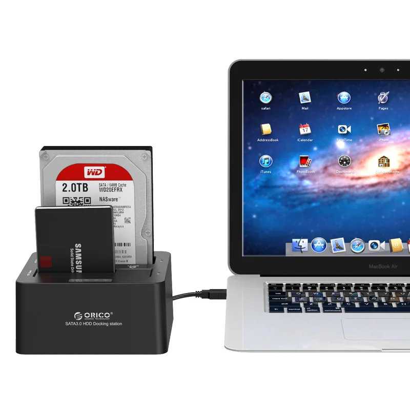  Orico 6629S3 Dual-bay Docking Station 25 35 USB3.0 disco duro externo para SATA3.0 HDD Clone de pro