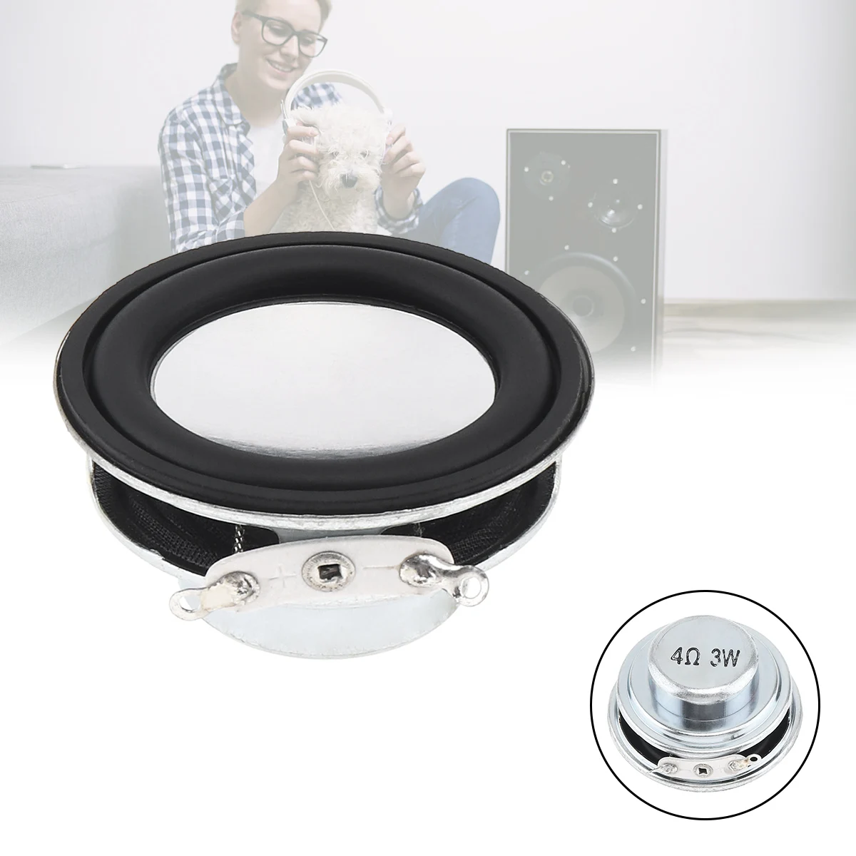 

1.5Inch 3W Full Range DIY Speakers Unit Waterproof Tweeter Portable Speaker Unit with Rubber Edge for DIY Soundbox Loud Speaker