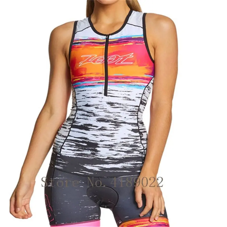 

2019 Women Triathlon Small shoulder straps skinsuit riding MTB cycling speedsuit swimwear ciclismo Triathlon Gel cushion suit