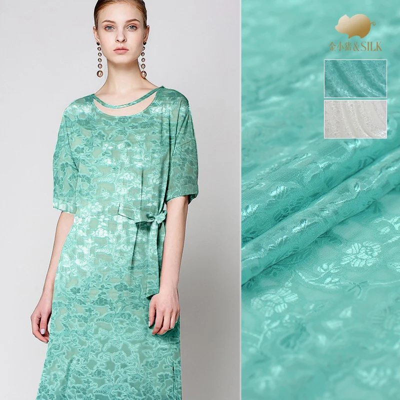 

114cm cut flower silk fabric 16mm custom dress shirt handmade diy silk fabric silk jacquard fabric material wholesale silk cloth