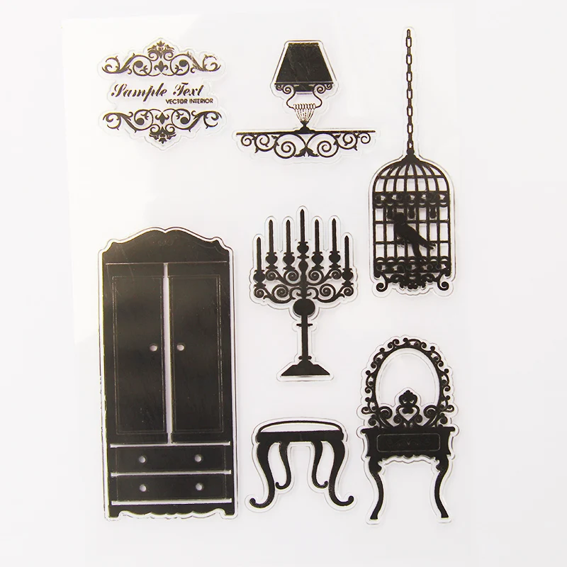 

vintage furniture cabinet transparent silicone clear stamp for scrapbooking DIY craft decoration soft stamp kids stationery