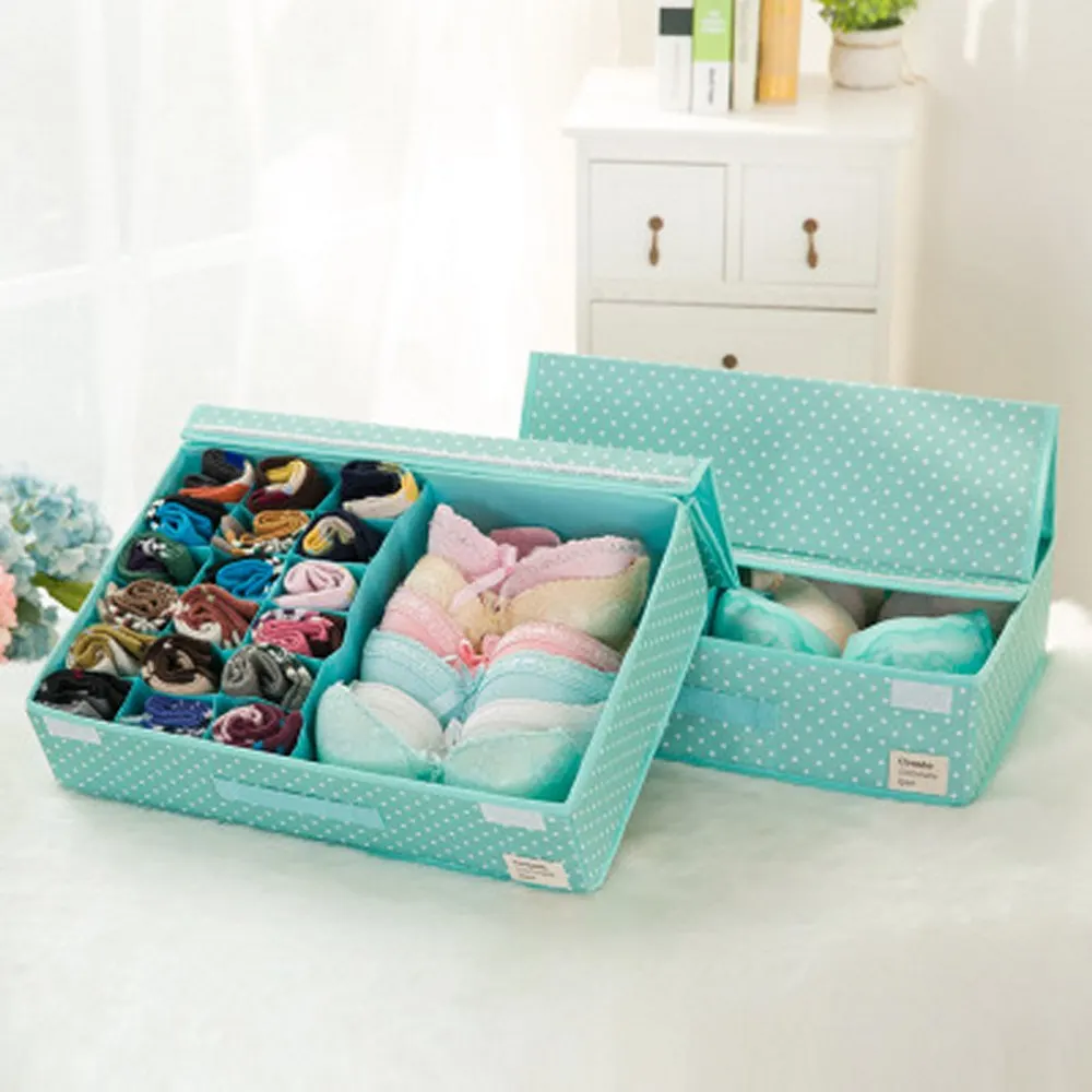 19 grids Underwear Bra Storage Box Drawer Organizers Underwear Box Storage Home Storage Clothing Scarfs Socks Bra Organizer Box