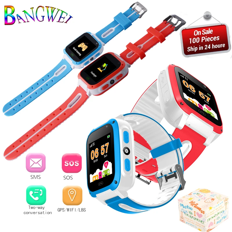 

BANGWEI LED Color Touch Screen Children SmartWatch LBS Positioning Tracker Kids Watches SOS Security Baby Watch Support SIM Card