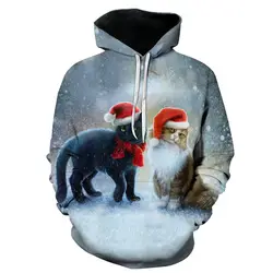 С капюшоном Рождественская елка 3D печать пуловер мужская Толстовка