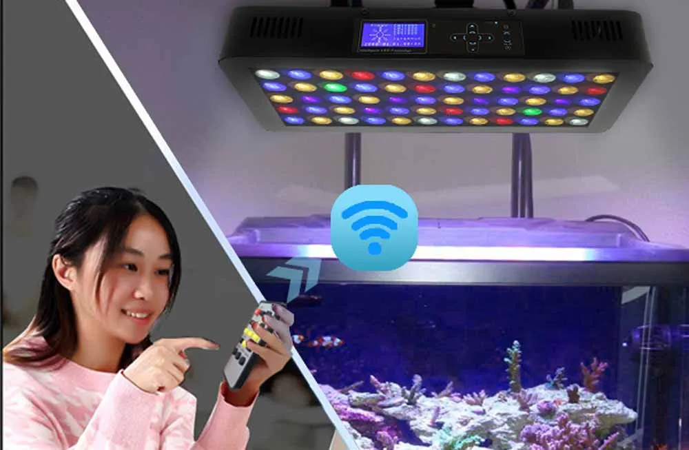Remote or Touch control 180W LED Aquarium Light Timer Control Dimmable lamp Freshwater and Saltwater Coral Reef Grow Fish Tank   (3)