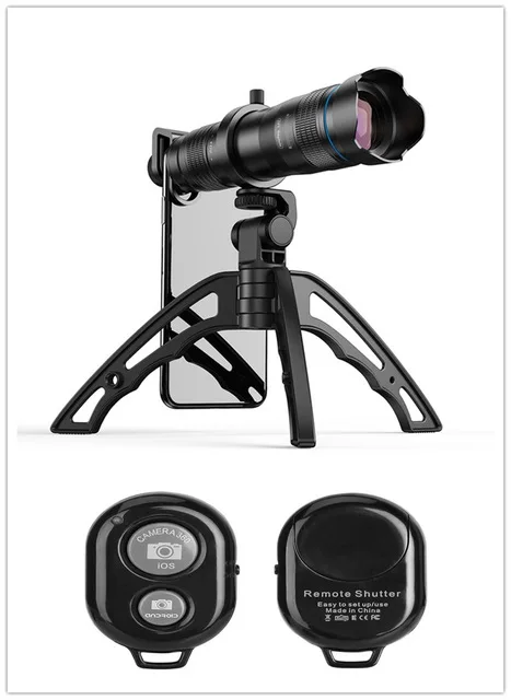APEXEL 36X телефон камера телефото зум объектив HD монокуляр телескоп объектив SelfieTripod с дистанционным затвором для всех смартфонов - Цвет: All with remote