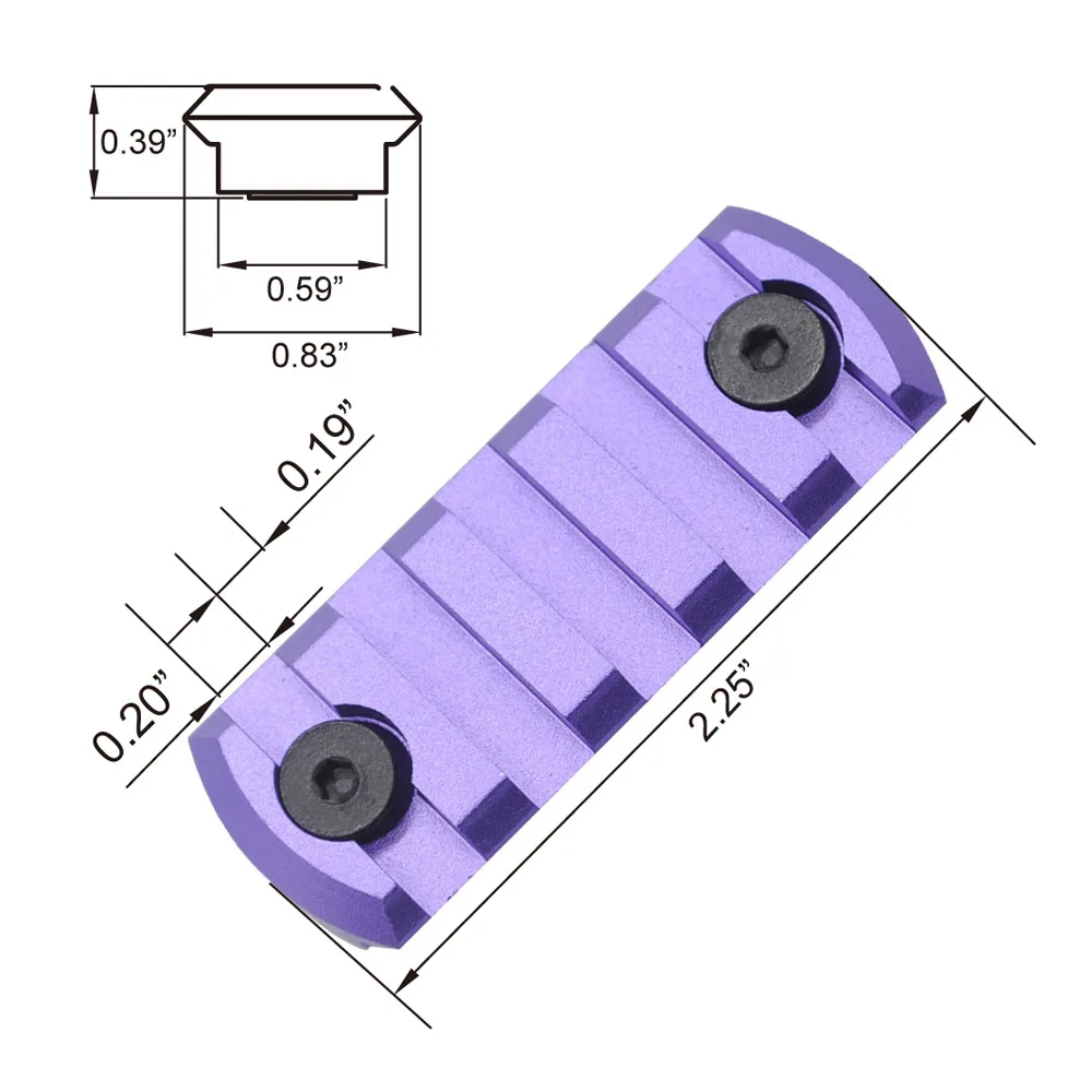 

5 Slots /2.2'' Purple AR15/M4/M16 Carbine Handguard Weaver Rail For Attaching Optics, Lasers,Flashlights Hunting Accessories